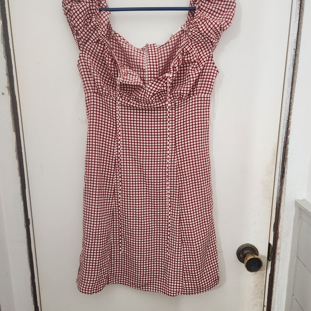 Levi's Red and White Checkered Mini Dress